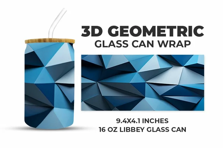 3D Geometric Glass Can Wrap