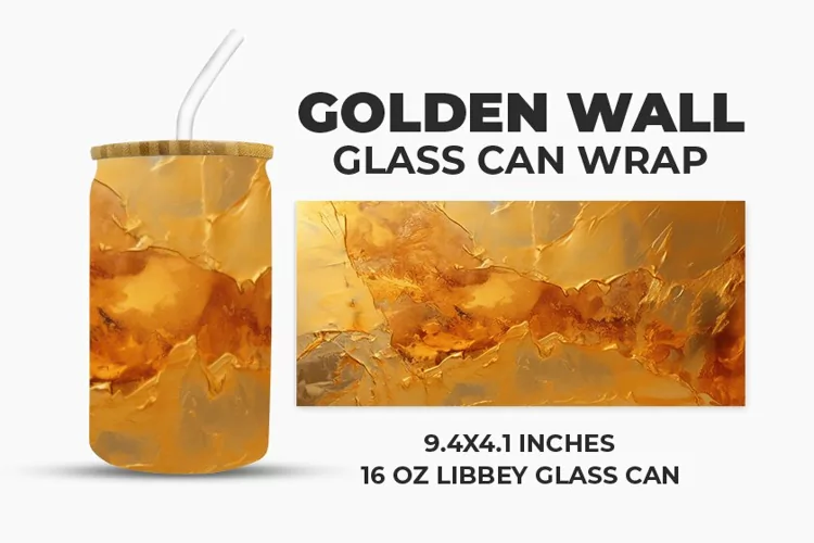Golden Wall Glass Can Wrap