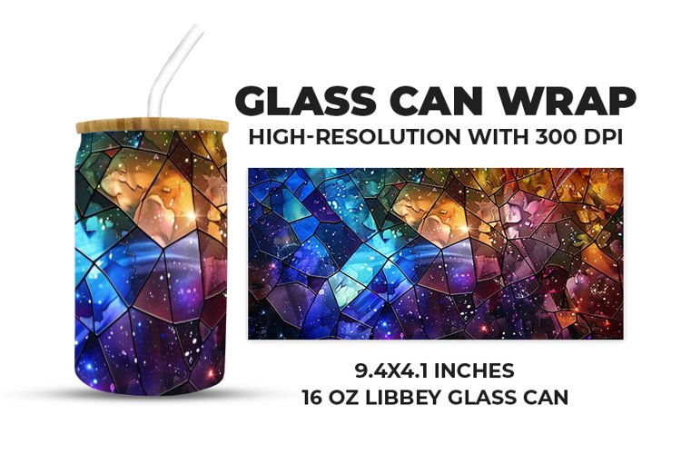 Colorful Stained Glass Glass Can Wrap