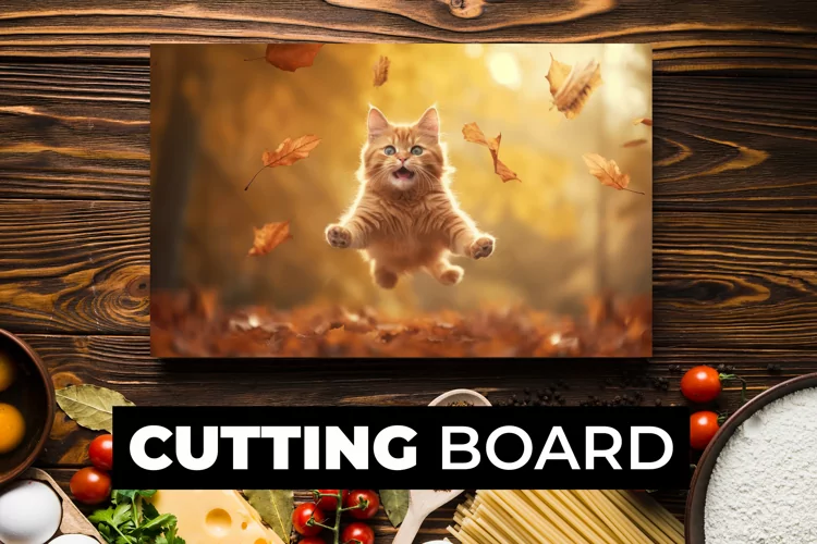 Flying Cat Cutting Board sublimation