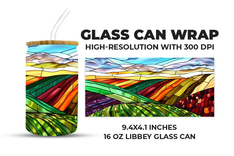 Nature Stained Glass Glass Can Wrap example image 1