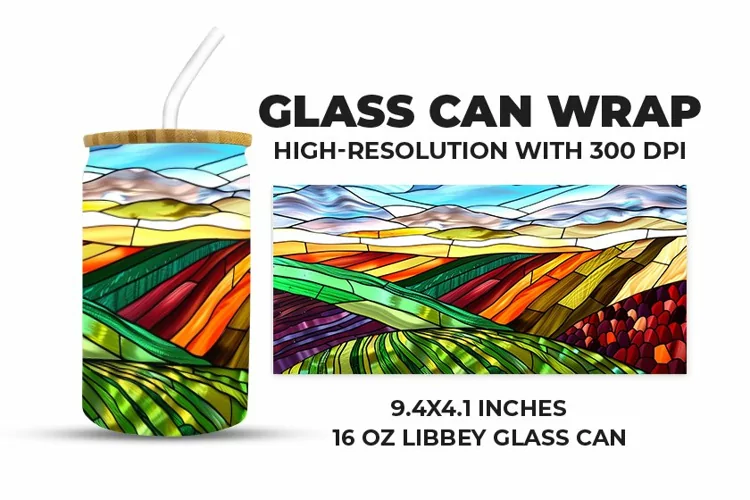 Nature Stained Glass Glass Can Wrap
