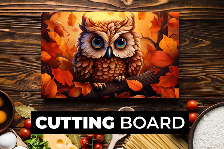 Owl Cutting Board Sublimation example image 1