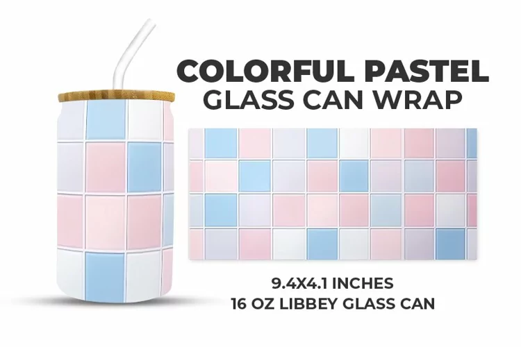 Colorful Pastel Glass Can Wrap