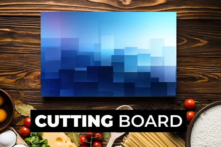 Blue Boxes Cutting Board Sublimation