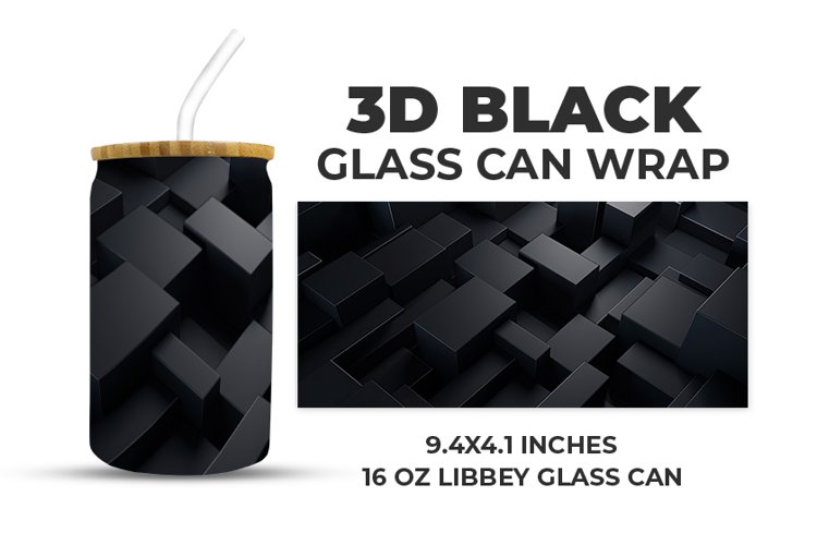 3D Black Glass Can Wrap example image 1