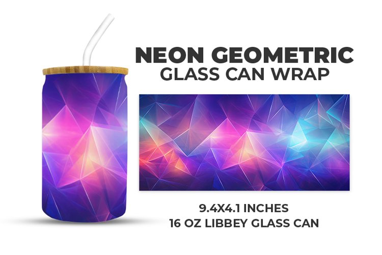 Neon Geometric Glass Can Wrap example image 1