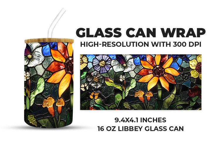 Floral Glass Can Wrap example image 1