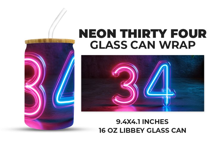 Neon Thirty Four Glass Can Wrap example image 1