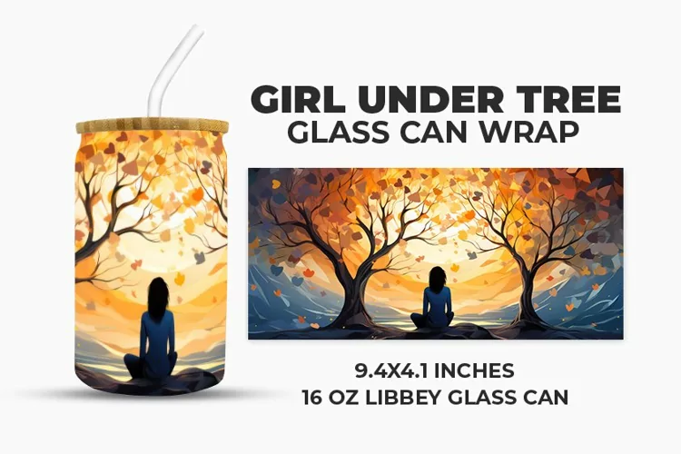 Girl Under Tree Glass Can Wrap