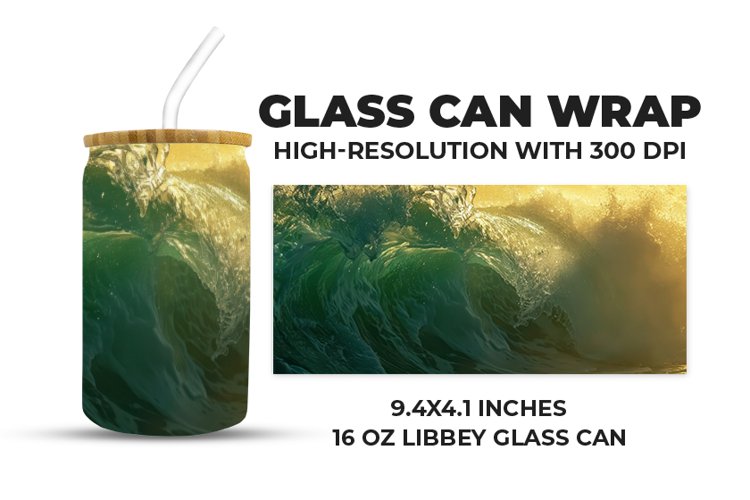 Waves Glass Can Wrap