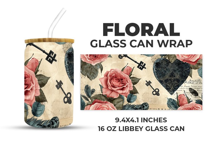 Floral Glass Can Wrap example image 1