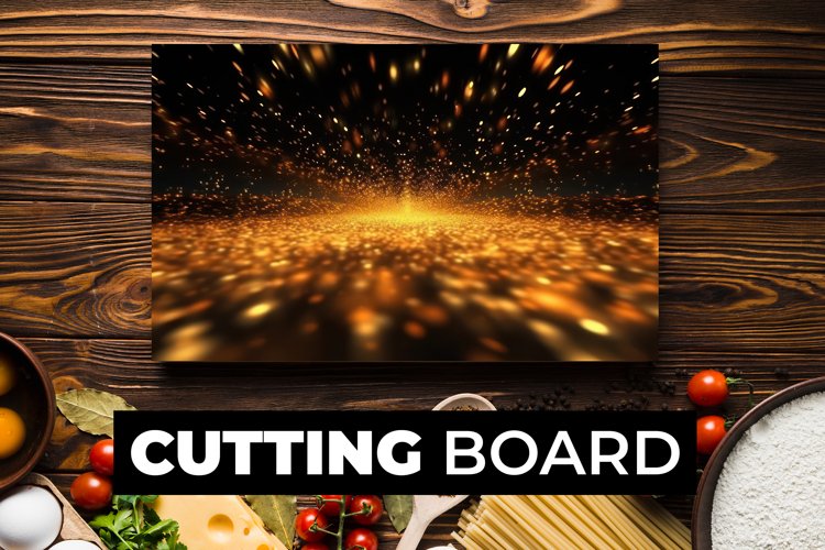 Golden Sparkling Cutting Board sublimation example image 1