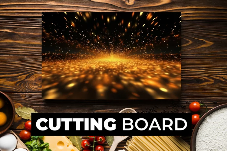 Golden Sparkling Cutting Board sublimation