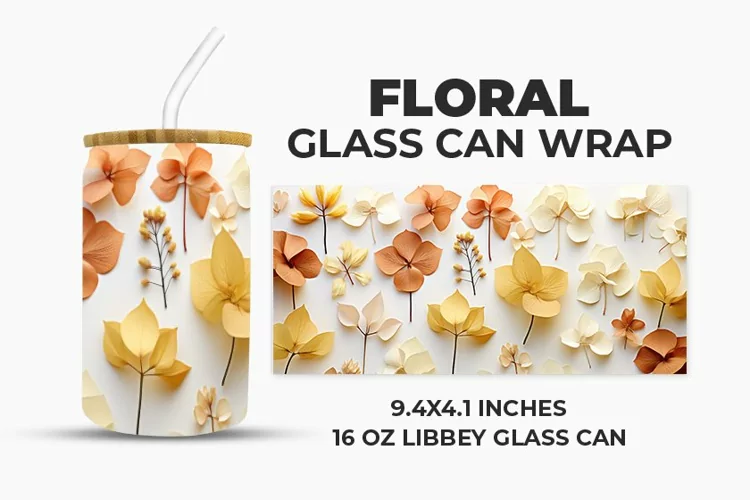 Floral Glass Can Wrap
