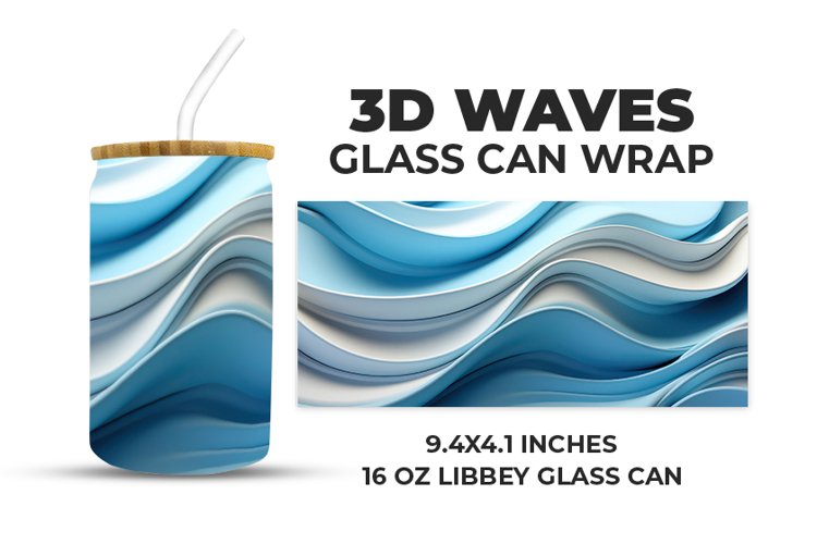 3D Waves Glass Can Wrap example image 1