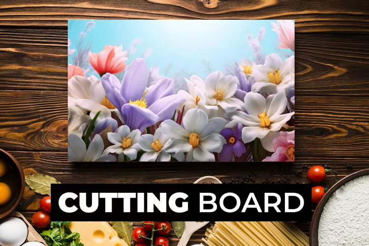 3D Colorful Floral Cutting Board Sublimation