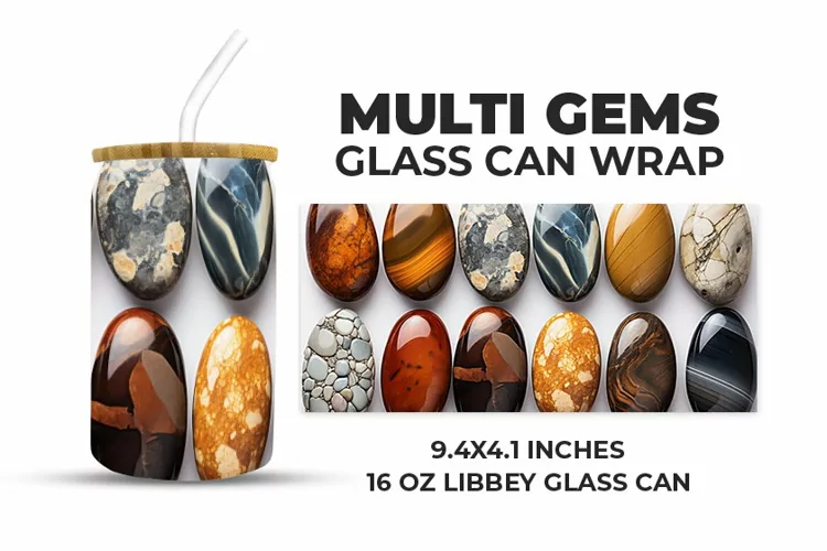 Multi Gems Glass Can Wrap