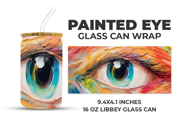 Painted Eye Glass Can Wrap example image 1