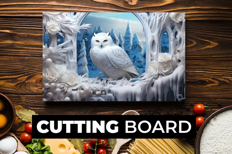 White Owl Cutting Board Sublimation