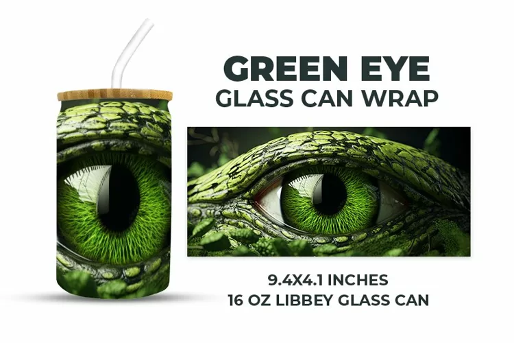 Green Eye Glass Can Wrap