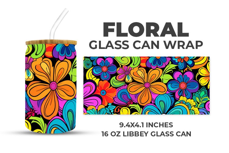 Floral Glass Can Wrap example image 1