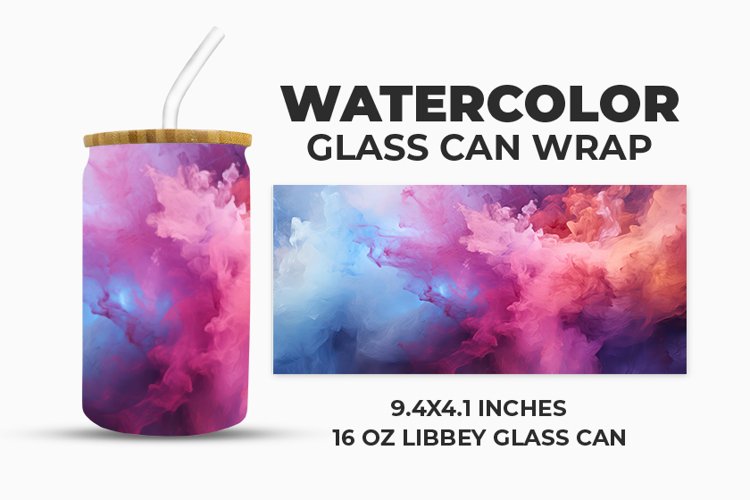 Watercolor Glass Can Wrap example image 1