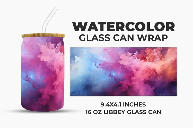 Watercolor Glass Can Wrap
