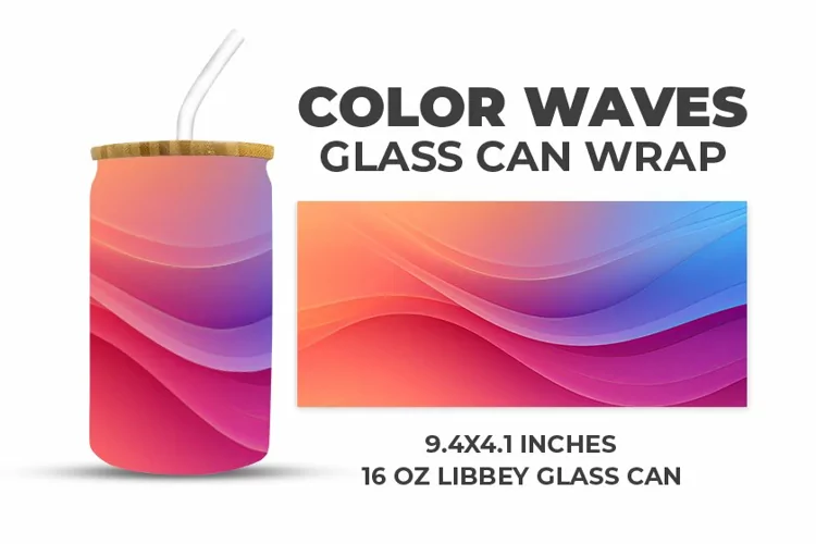 Color Waves Glass Can Wrap