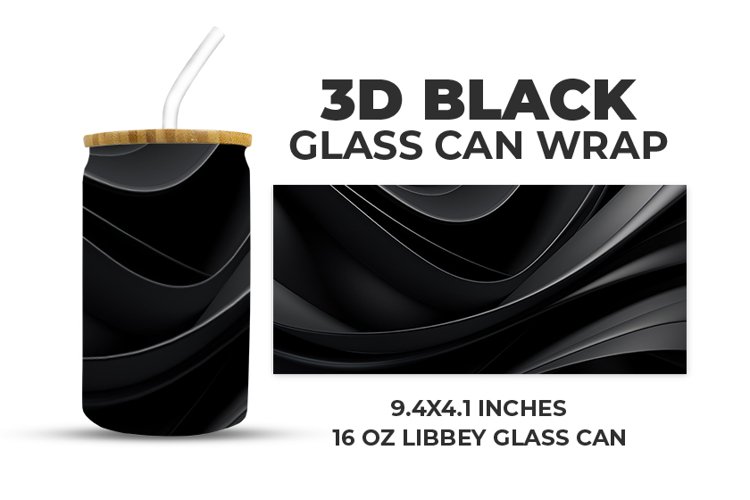 3D Black Glass Can Wrap example image 1