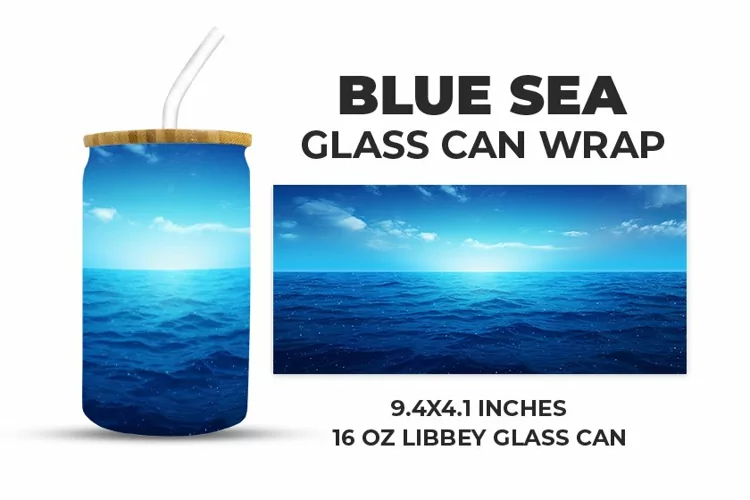 Blue Sea Glass Can Wrap