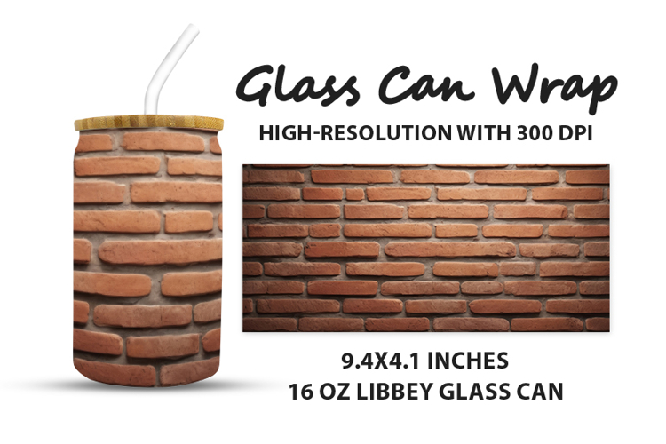 Brick Wall Glass Can Wrap