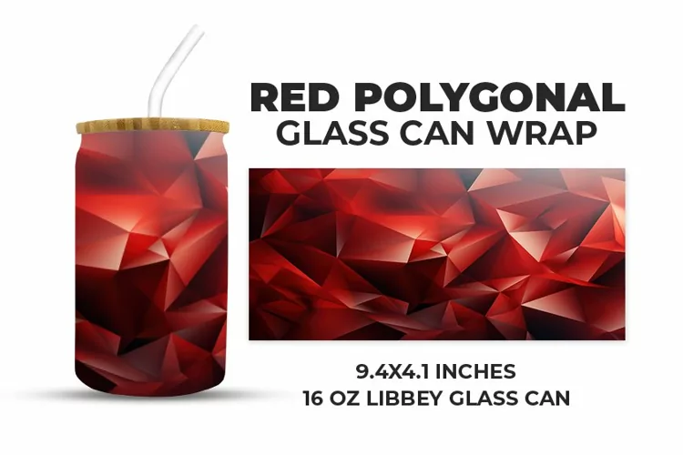 Red Polygonal Glass Can Wrap