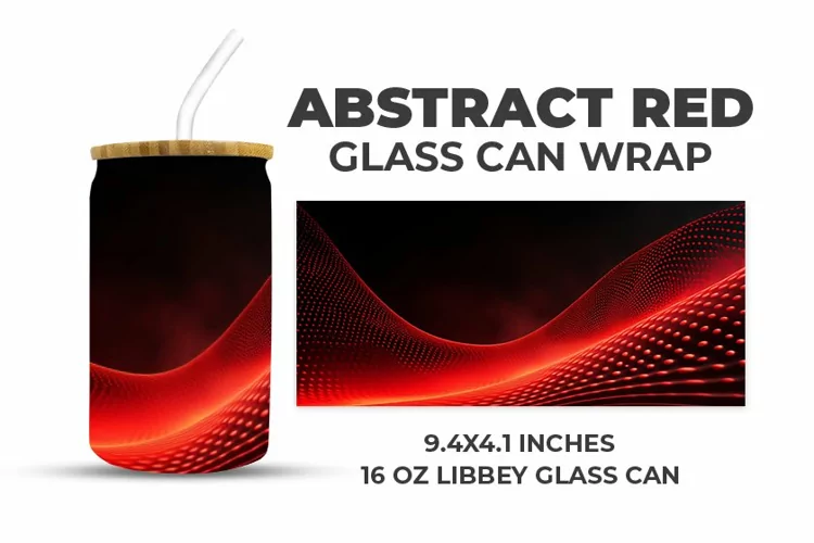 Abstract Red Glass Can Wrap