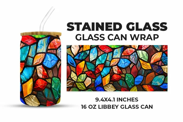Stained Glass Glass Can Wrap