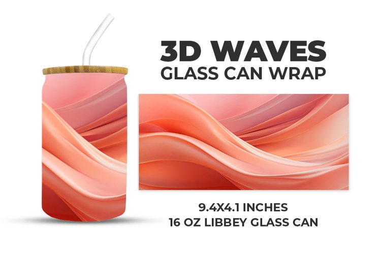 3D Waves Glass Can Wrap example image 1
