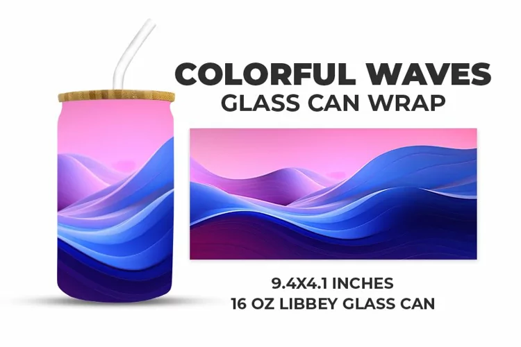 Colorful Waves Glass Can Wrap