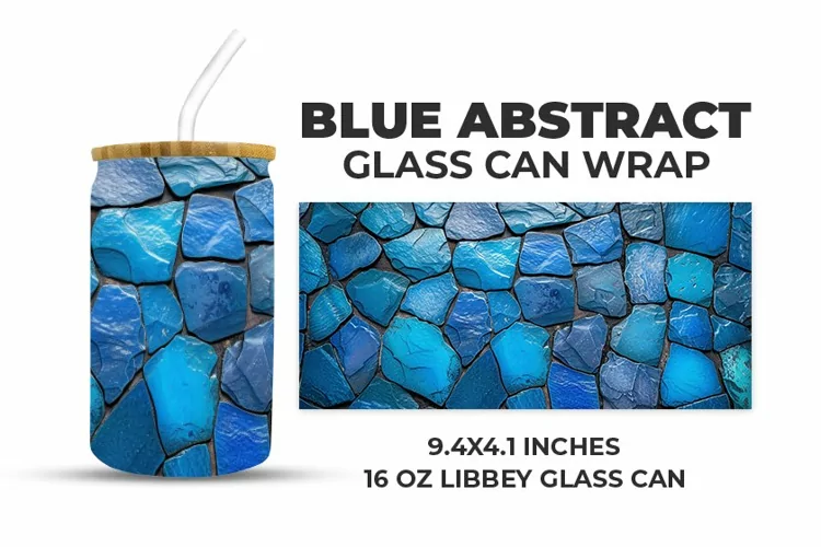 Blue Abstract Glass Can Wrap