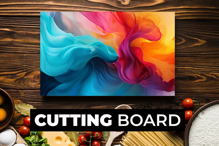 Multicolor Watercolor Cutting Board Sublimation