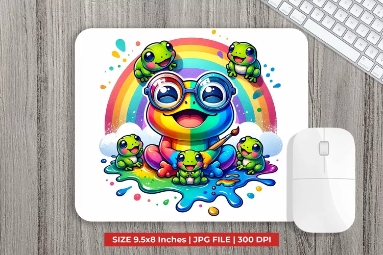 Cute Frogs Mouse Pad Sublimation