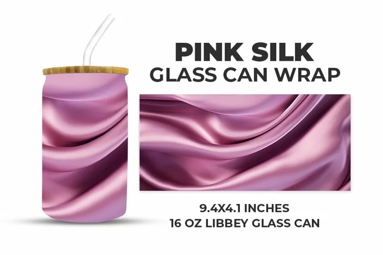 Pink Silk Glass Can Wrap