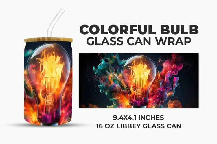 Colorful Bulb Glass Can Wrap