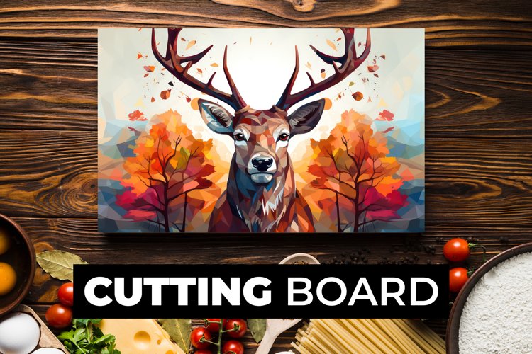 Polygon Deer Cutting Board sublimation