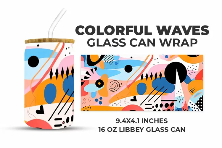 Colorful Waves Glass Can Wrap