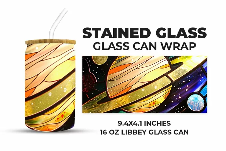Galaxy Stained Glass Glass Can Wrap