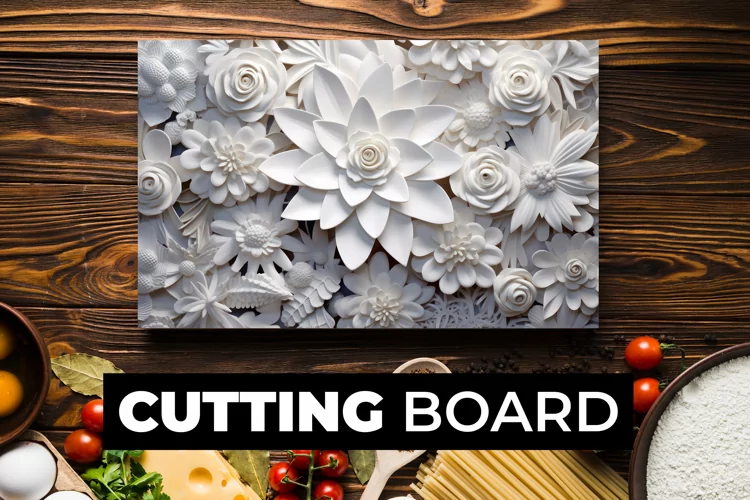 3D White Flower Cutting Board Sublimation
