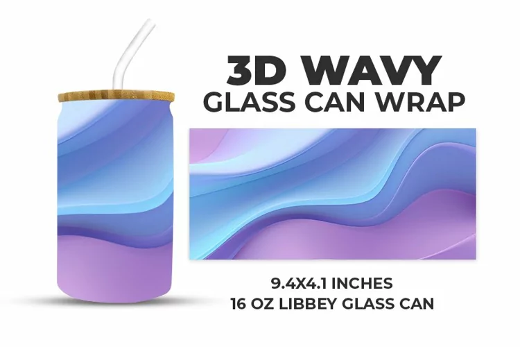 3D Wavy Glass Can Wrap