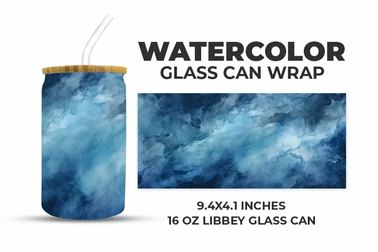 Watercolor Glass Can Wrap
