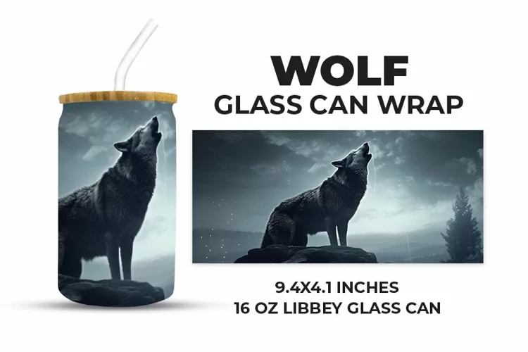 Wolf Waves Glass Can Wrap