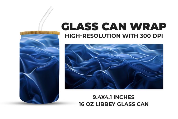 Blue Silk Glass Can Wrap